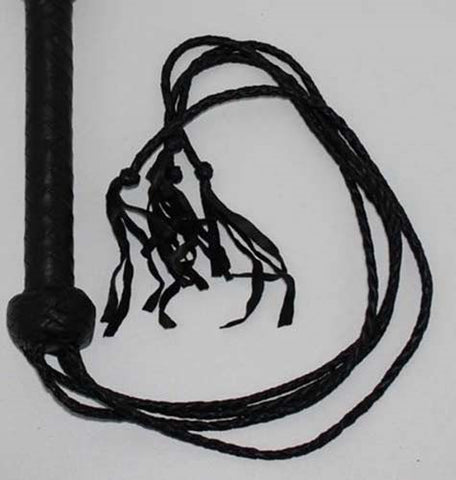 SM Four Tail Leather Flogger by Hell's Couture - Whips And Crops