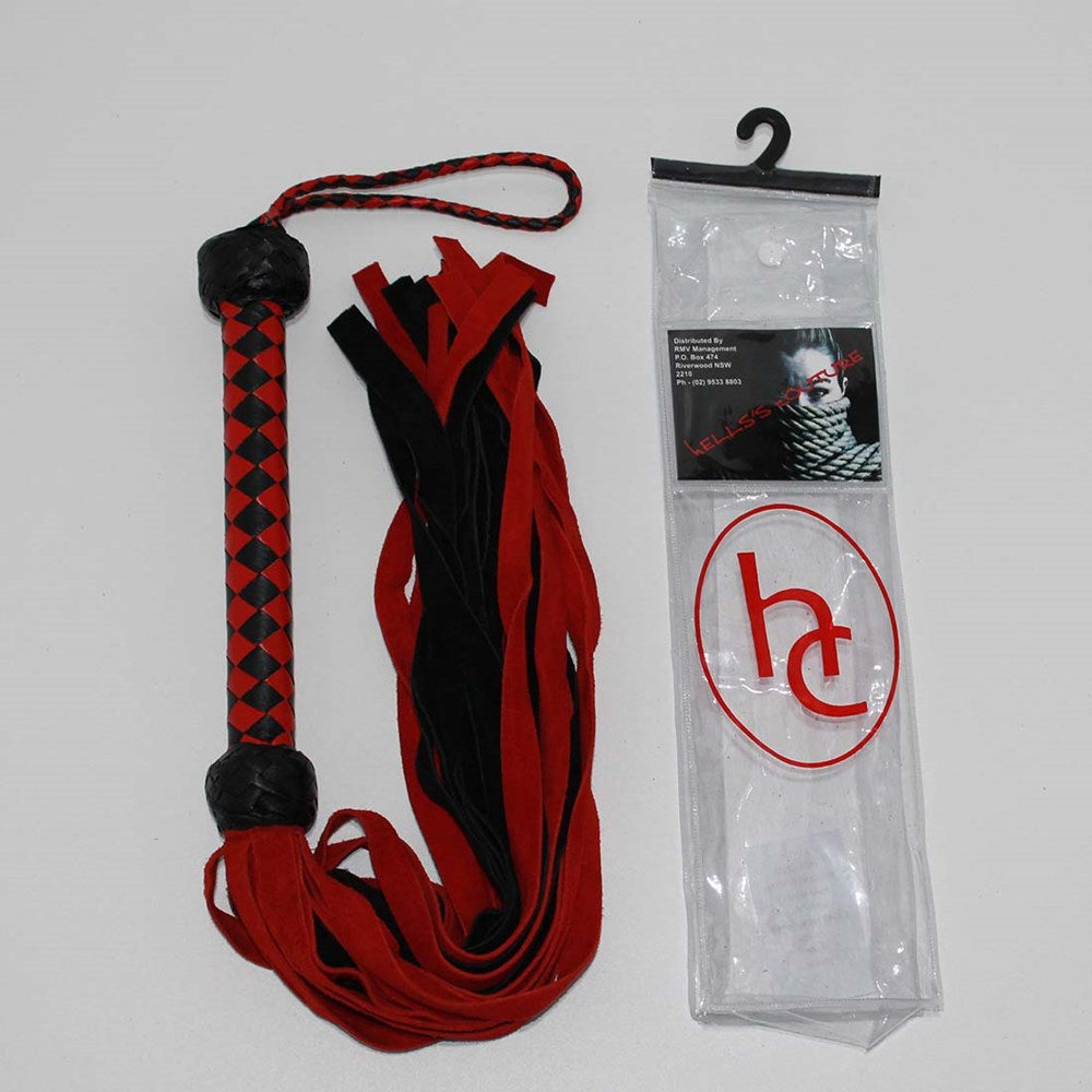 Snake Whips Black and Red Flogger - - Whips And Crops