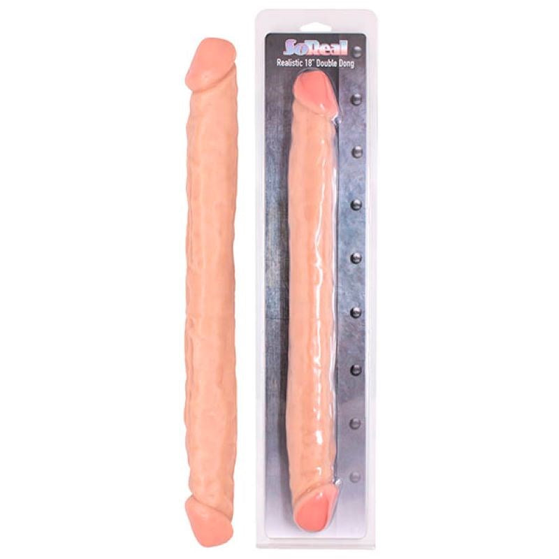 So Real 18 Inch Double Dong - - Realistic Dildos