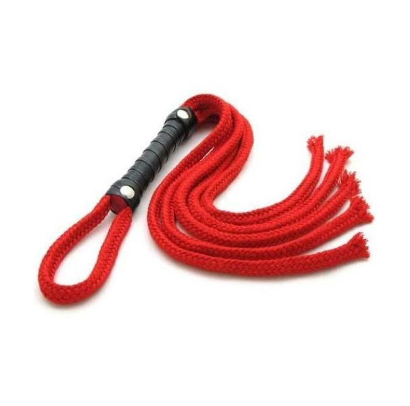 Sounds Naughty Shoelace Red Flogger - - Whips And Crops