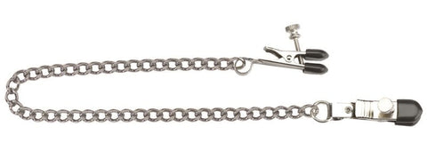 Adjustable Broad Tip Clamps with Loop Link Chain - Breast and Nipple Toys