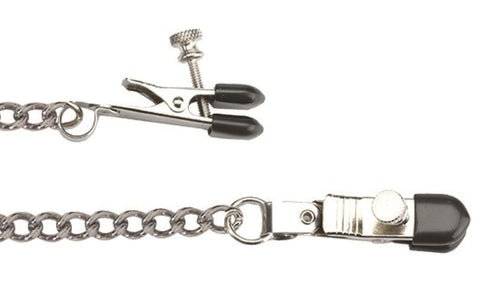 Adjustable Broad Tip Clamps with Loop Link Chain - Breast and Nipple Toys