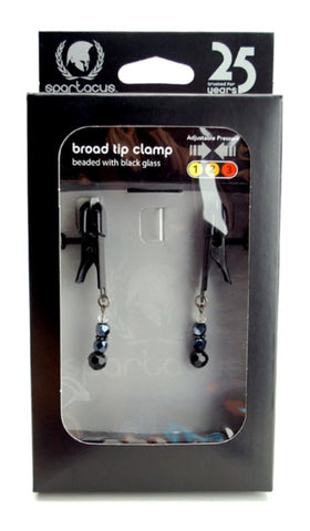 Adjustable Nipple Clamps with Glass Beads by Spartacus - Nipple and Clit Clamps