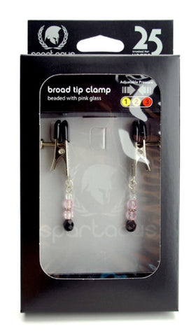 Adjustable Nipple Clamps with Glass Beads by Spartacus - Nipple and Clit Clamps