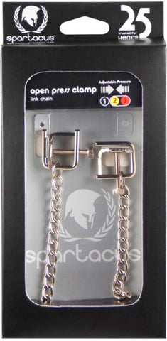 Adjustable Press Clamps with Link Chain by Spartacus - Nipple and Clit Clamps