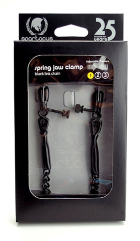Adjustable Spring Jaw Clamps with Link Chain by Spartacus - Nipple and Clit Clamps