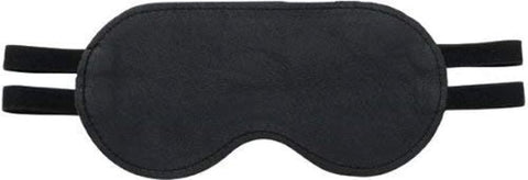 Soft Leather Contour Blindfold with Double Straps - Cuffs and Restraints