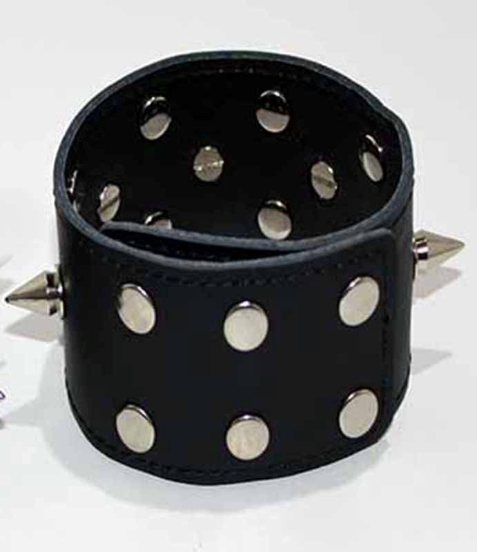 Spiked Leather Ankle Cuffs With Studs - - Collars And Cuffs