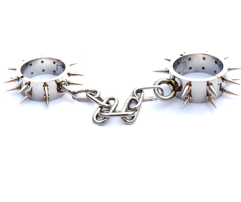 Spiked Steel Ankle Cuffs - - Collars And Cuffs