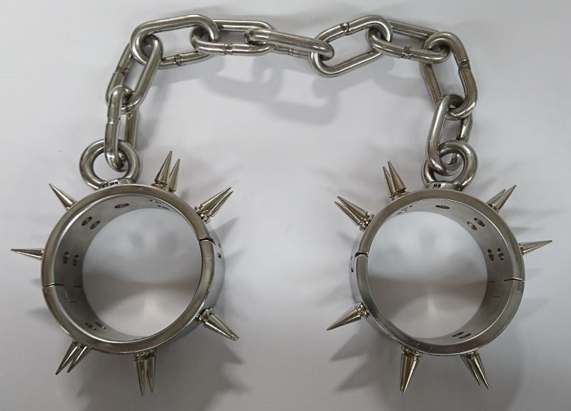 Spiked Steel Ankle Cuffs - - Collars And Cuffs