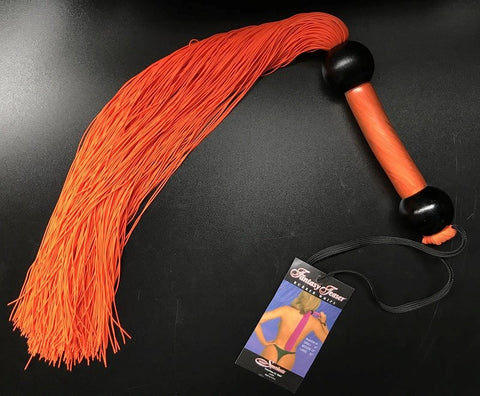 Large Orange Rubber BDSM Impact Whip by Sportsheets - Whips And Crops