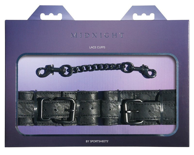 Sportsheets Midnight Lace Cuffs - - Collars And Cuffs