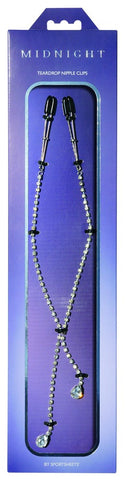Midnight Teardrop Nipple Clips by Sportsheets - Nipple and Clit Clamps