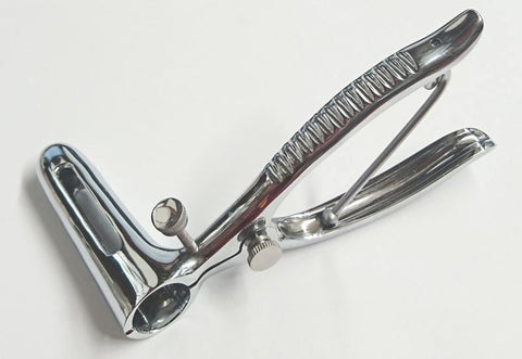Spring Loaded Sims Rectal Speculum by Hell's Couture - Steel Sex Toys