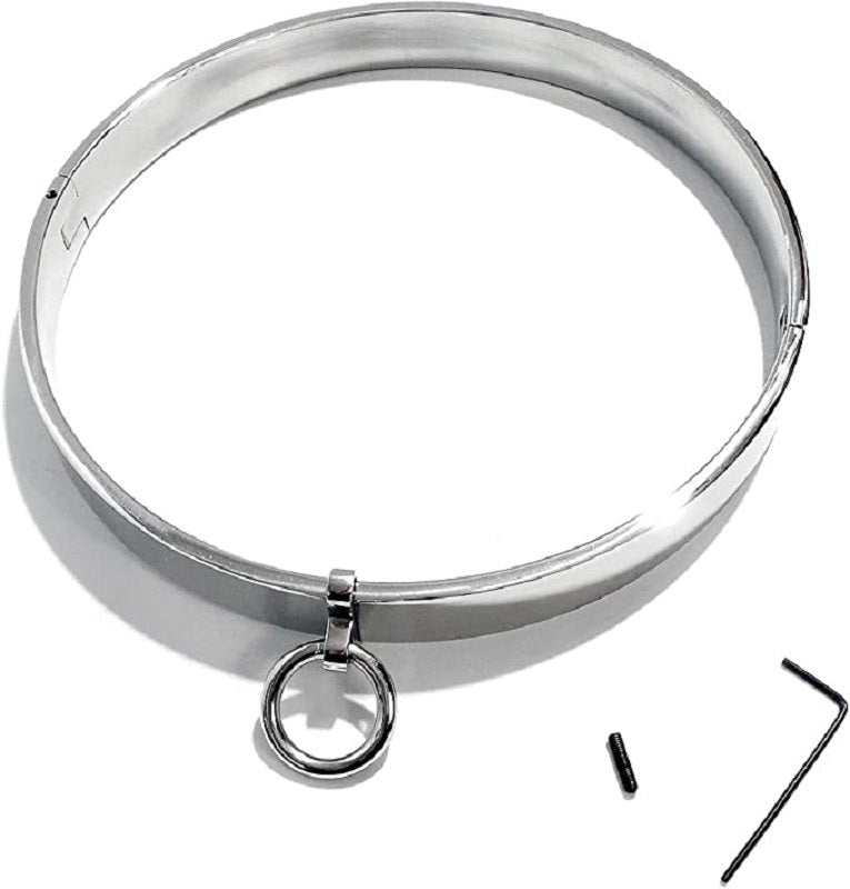 Stainless Steel Collar with Movable O-Ring - - Collars And Cuffs