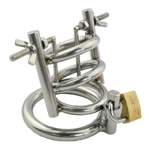 Stainless Steel Penis Stretcher & Male Chastity Device - Ball and Cock Toys