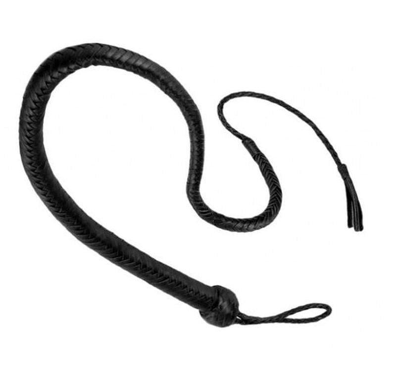 Stockmans Black Leather Whip 60cm - - Whips And Crops