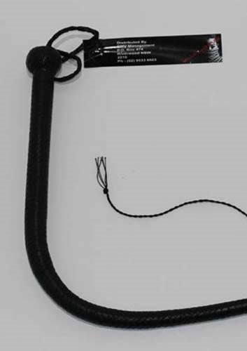 Stockmans Black Leather Whip 60cm - - Whips And Crops