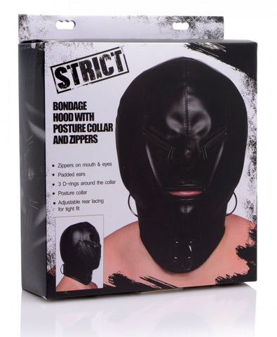 Strict Zipper Bondage Hood by XR Brands - Bondage Hoods