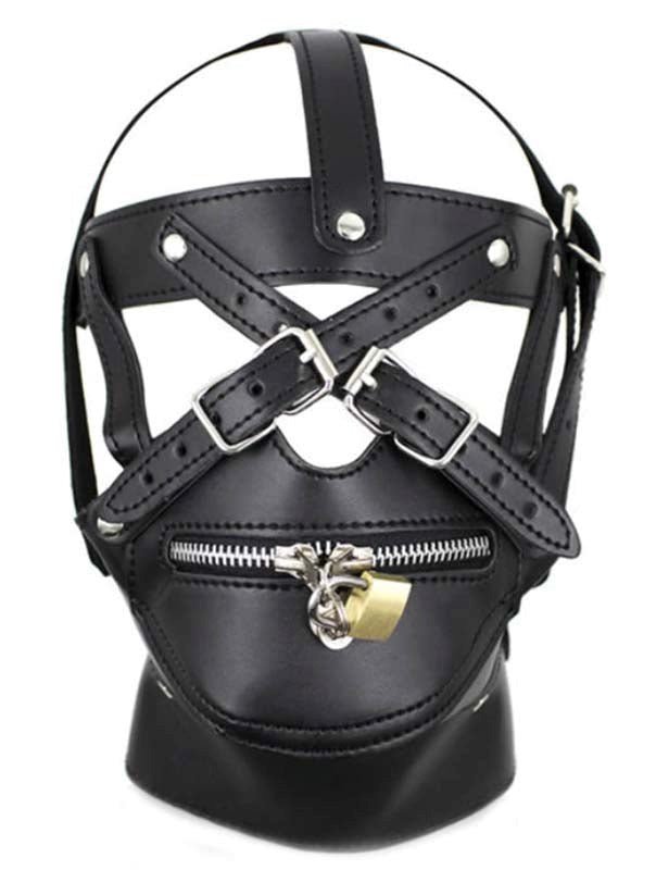 Strict Hood Zipper Harness - - Bondage Hoods