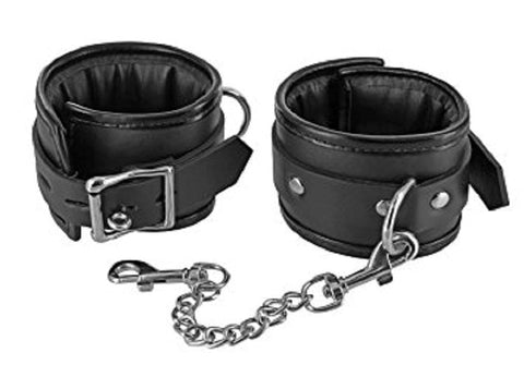 Locking Padded Wrist Cuffs with Chain by XR Brands - Cuffs and Restraints