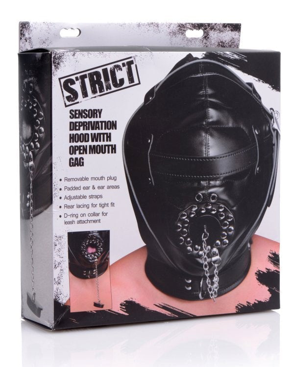 Strict Open Mouth Mask Black - - Masks And Blindfolds