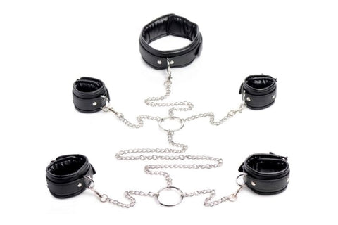 Slave Bondage Shackle Restraints Set by XR Brands - Cuffs and Restraints
