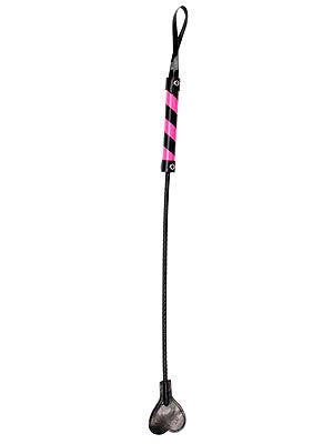 Striped PVC Bondage Crop 65 cm by Shots Toys - Whips And Crops