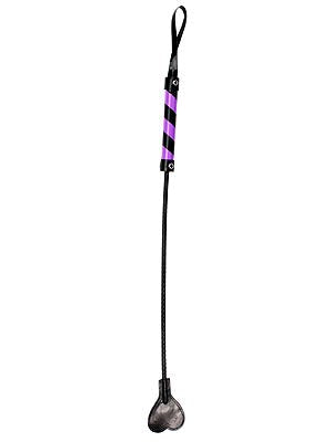 Striped PVC Bondage Crop 65 cm by Shots Toys - Whips And Crops