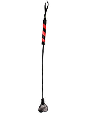 Striped PVC Bondage Crop 65 cm by Shots Toys - Whips And Crops