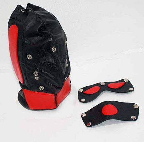 Superhero Leather BDSM Hood by Hell's Couture - Bondage Hoods