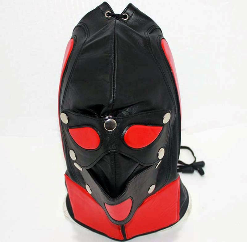 Superhero Leather BDSM Hood - - Bondage Hoods