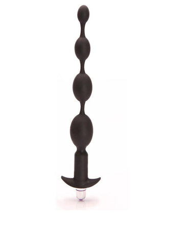 Black Vibrating Progressive Anal Beads by Tantus - Anal Beads and Balls