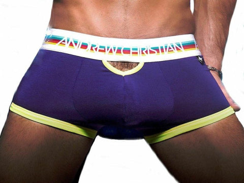 Teaser Mens Boxer Purple Small by Andrew Christian - Mens Briefs And Boxers