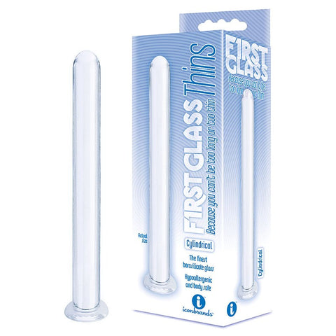 The 9s Glass Thins Cylindrical Glass Plug by Icon Brands - Glass Sex Toys