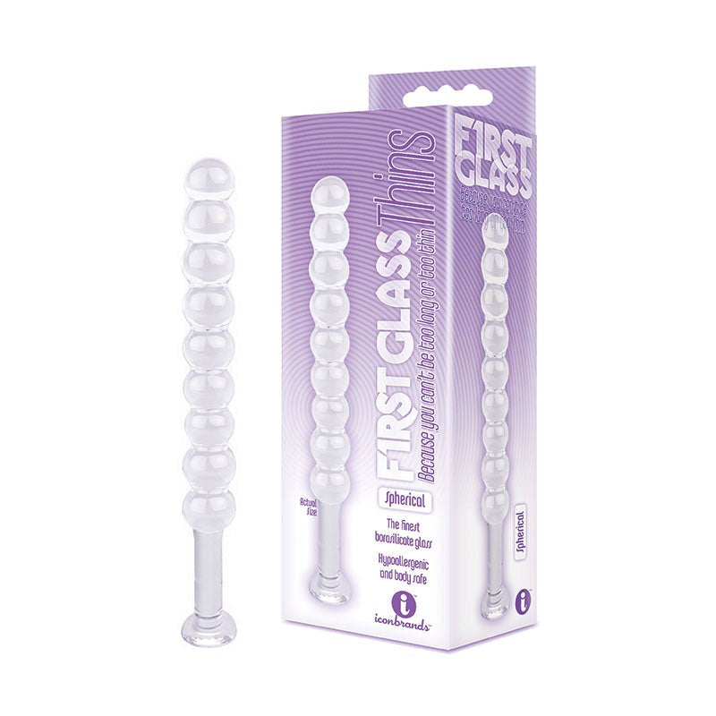 The 9's Glass Thins - Spherical Glass Plug - - Glass Sex Toys