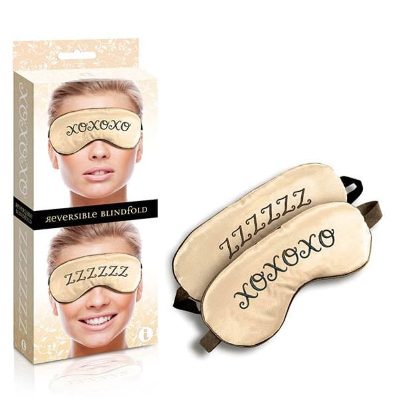 The 9's Reversible XOXO/ZZZ Satin Blindfold - - Masks And Blindfolds