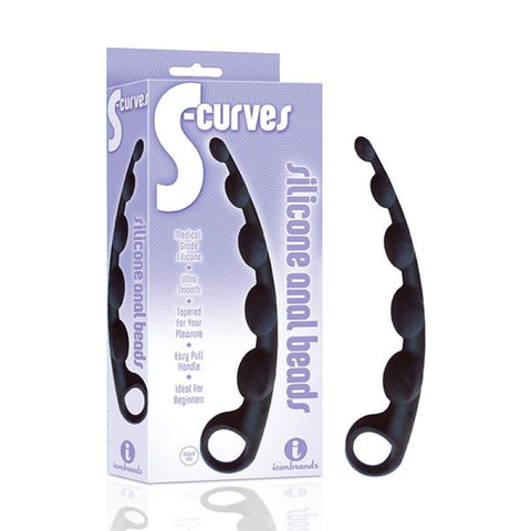 The 9s S Curves Silicone Anal Beads by Icon Brands - Anal Beads and Balls