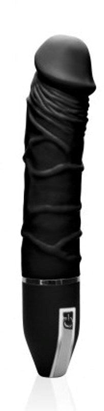 The Big Boy Silicone Vibrator with 10 Rhythms 7 Black - - Realistic Dildos