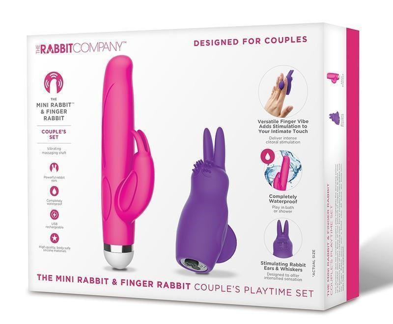 The Mini Rabbit and Finger Rabbit Couples Playtime Set - - Sex Kits