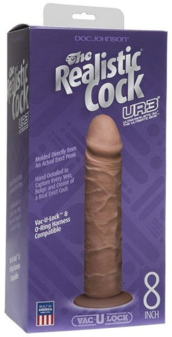 Realistic Cock UR3 Brown 8 inch by Doc Johnson - Realistic Dildos