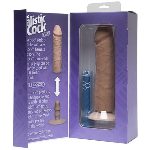 Realistic Cock UR3 Brown 8 inch by Doc Johnson - Realistic Dildos