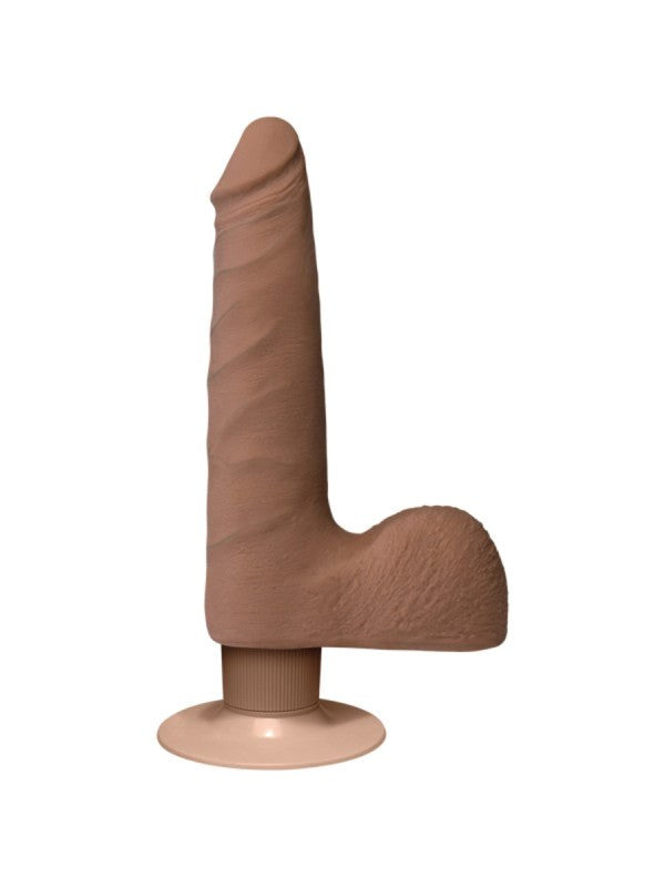 The Realistic Cock UR3 Vibrating 7 in. Slim with Balls Brown - - Realistic Dildos