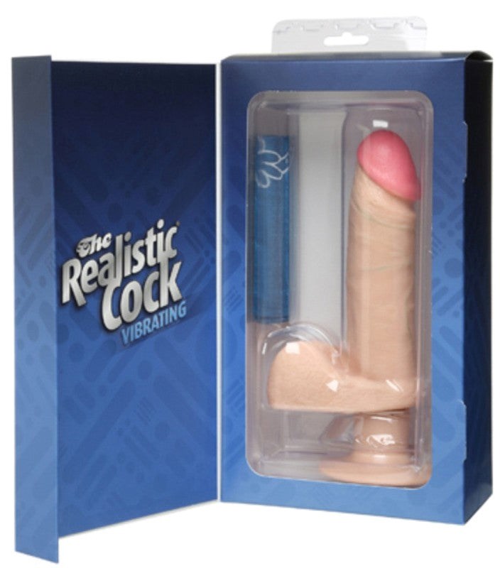 The Realistic Cock Vibrating 6 Inch Flesh - - Realistic Dildos