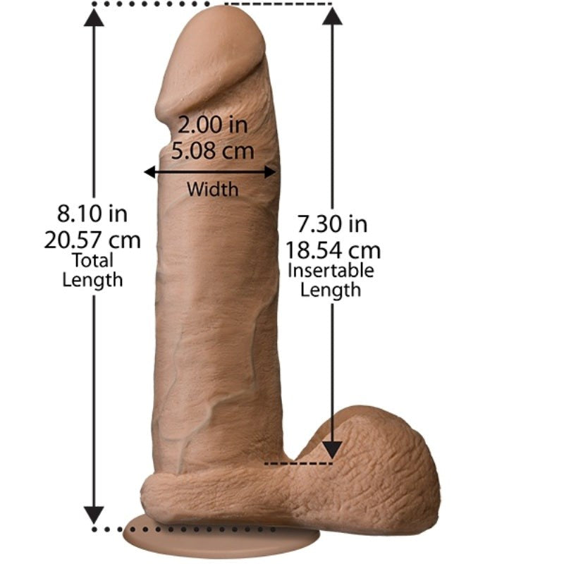 The Realistic Cock with Balls UR3 - Brown 8 in - - Realistic Dildos