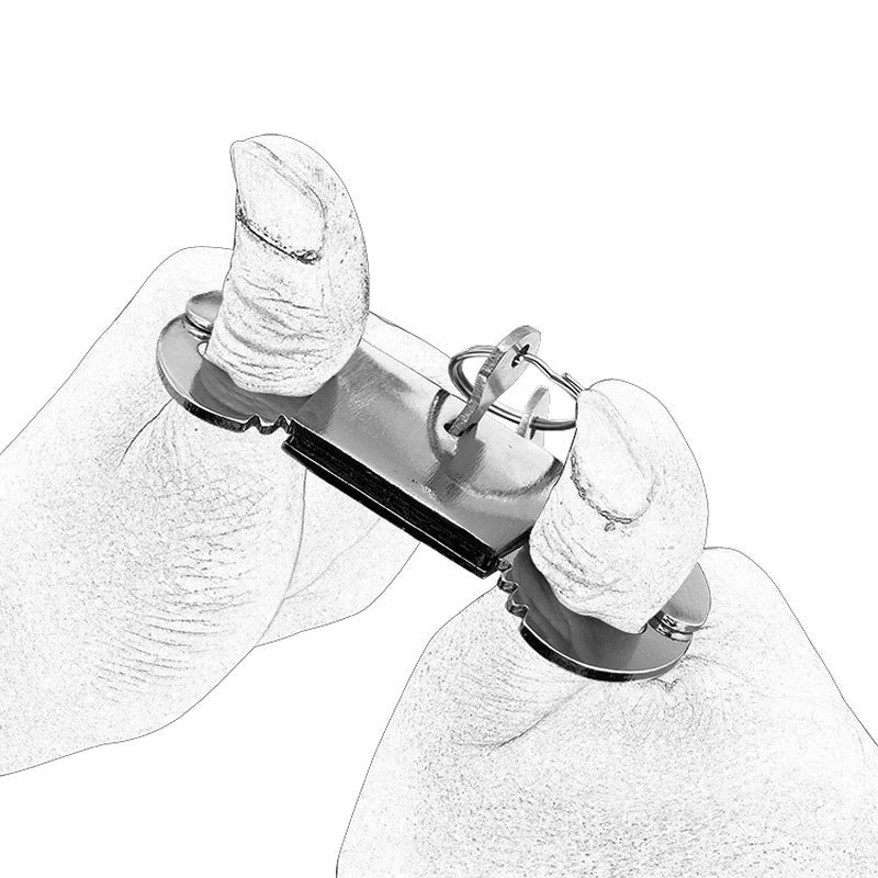 Thumb Steel Cuffs - - Steel Sex Toys