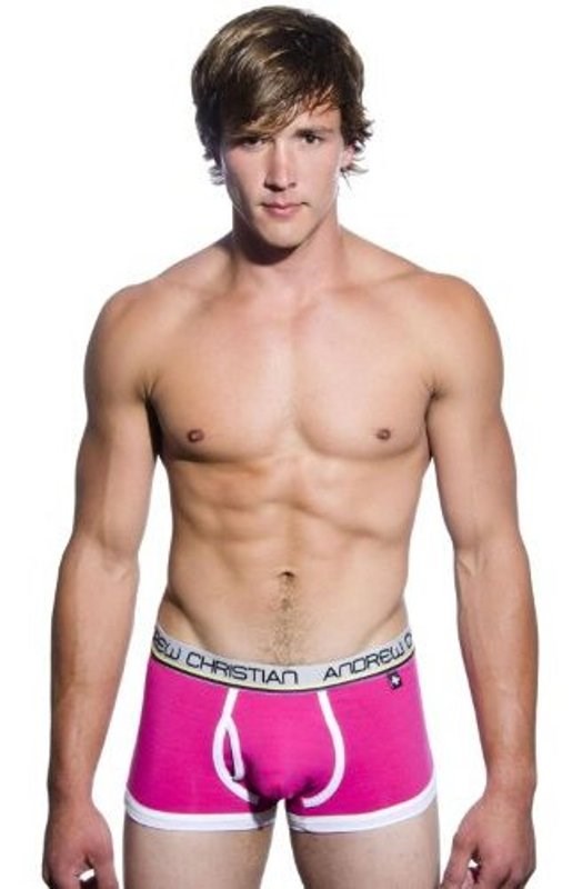 Tighty Whitie Punked Boxer w/ Almost Naked Fuchsia - M - - Jocks and G-Strings