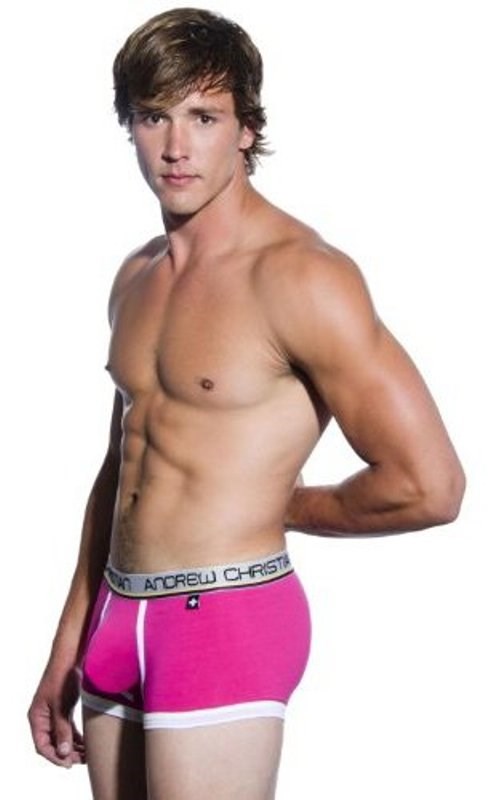 Tighty Whitie Punked Boxer w/ Almost Naked Fuchsia - M - - Jocks and G-Strings