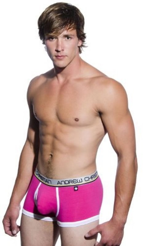 Tighty Whitie Punked Boxer w/ Almost Naked Fuchsia - M - - Jocks and G-Strings