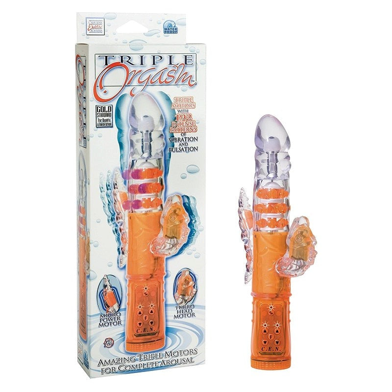 Triple Orgasm Vibrator Orange - - Rabbit Vibrators